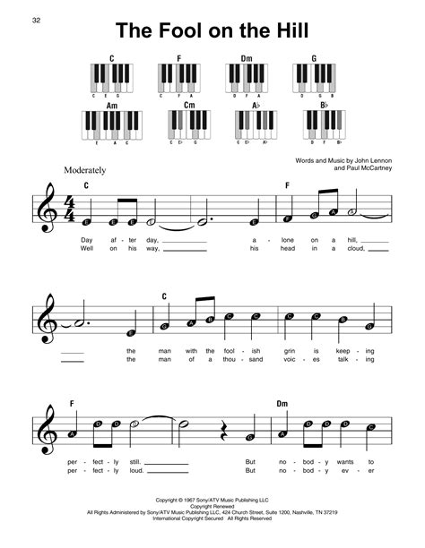 Fool On The Hill Guitar Chords