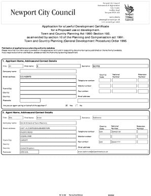 Fillable Online Newport City Council Planning Certificate Of Lawfulness