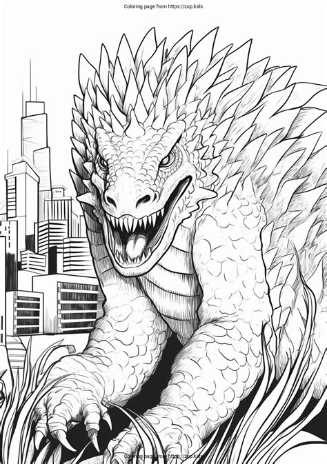 Godzilla coloring page from zup.kids