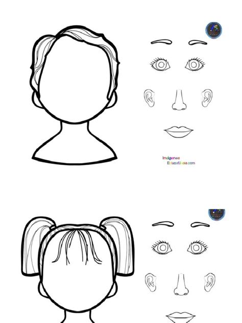 Partes De La Cara Colorear Y Recortar Pdf