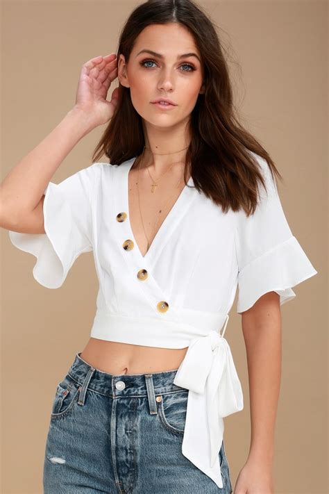 Love The Look White Wrap Crop Top Perfect For Summer Ashby Dodd