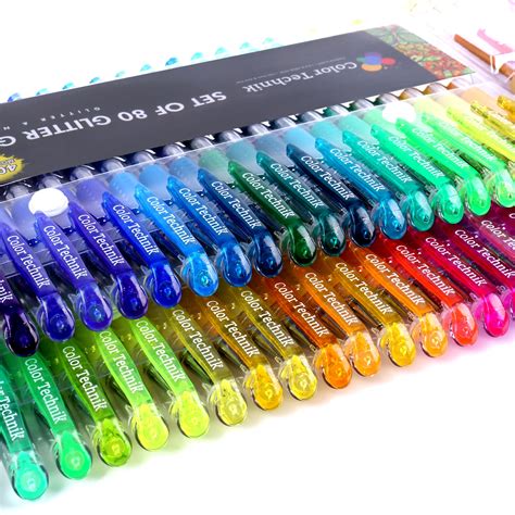 Glitter Gel Pens By Color Technik Set Of 80 Glitter And Neon Glitter