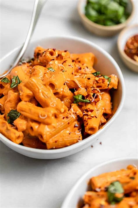 Vegan Roasted Red Pepper Pasta Eat With Clarity