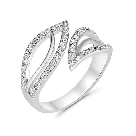 Silvery Open top Crystal Rings – Gemnations