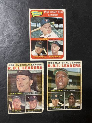 Topps Al Home Run Leaders Plus Al Nl Rbi Leaders Ebay