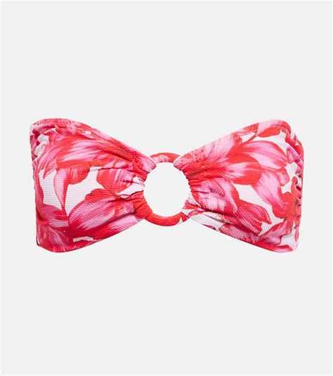 Alexandra Miro Carlotta Printed Bandeau Bikini Top In Multicoloured