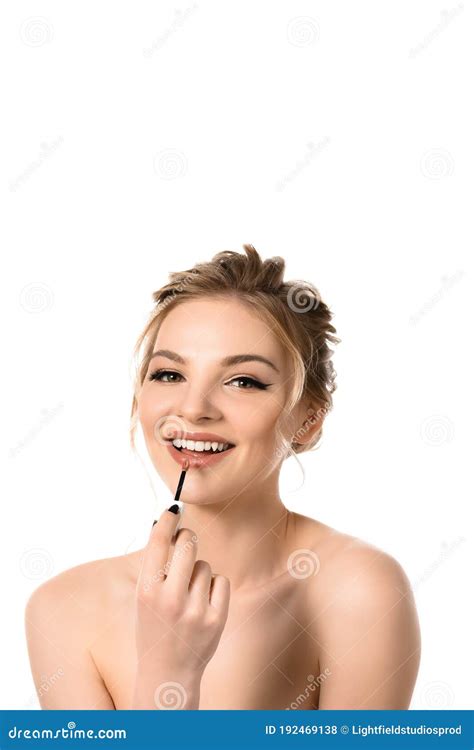 Belle Femme Blonde Nue De Sourire Avec Photo stock Image du nudité caucasien