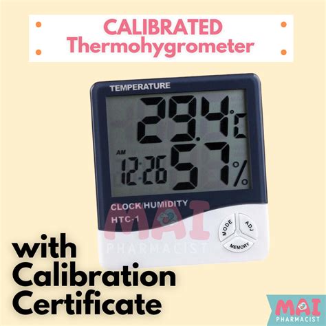 Calibrated Digital Thermo Hygrometer With Calibration Certificate For