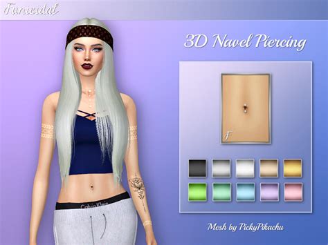 Funicidals 3d Navel Piercing In 2023 Belly Button Piercing Sims 4