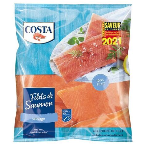 Promo Costa Filets De Saumon Sauvage Surgel S Chez Carrefour