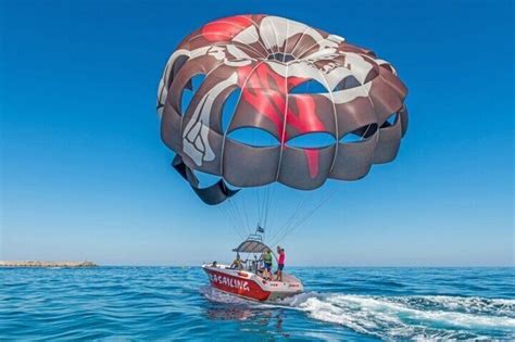 Parasailing Activity on Rethymno Beach, Crete