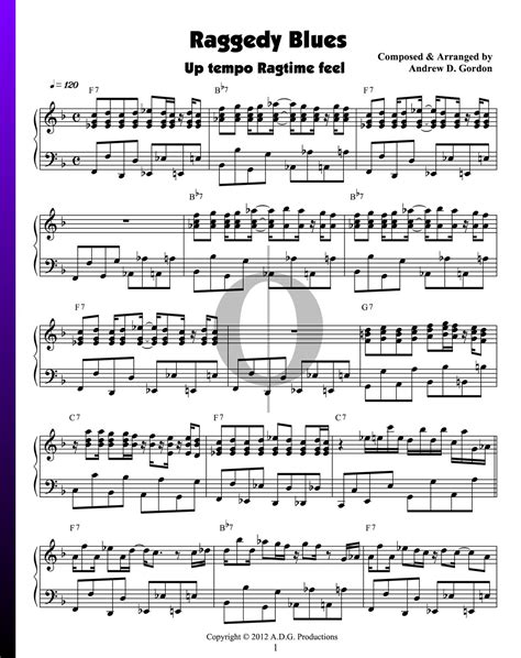 Raggedy Blues Andrew D Gordon Piano Sheet Music OKTAV