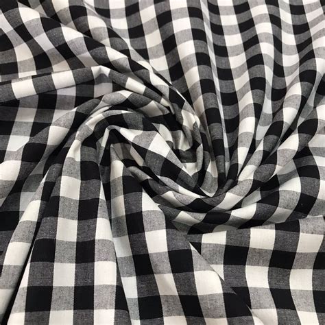 Tecido Xadrez Branco E Preto - TECIDO TRICOLINE XADREZ PRETO E BRANCO VICHY FIO TINTO XADREZ COM 11 MM ...