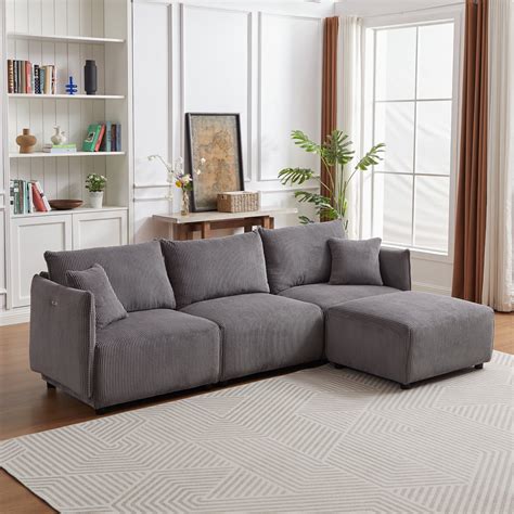 Sectional Couches for Living Room, Convertible Sectional Sofa Couch L Shaped Couch with 2