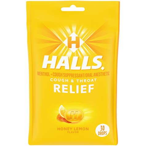 Halls Relief Cough And Throat Relief Honey Lemon Flavor Hero