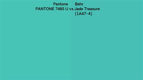 Pantone 7465 U Vs Behr Jade Treasure 1A47 4 Side By Side Comparison