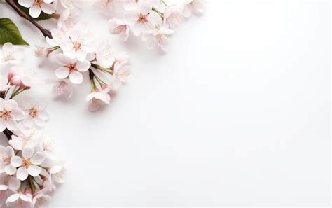 Premium AI Image | White Background banner with Flowers on the border