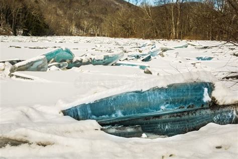 Ice Jam On The Housatonic River Stock Image Image Of Incredible