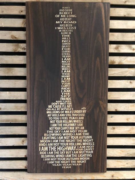 Audioslave I Am the Highway Lyrics Carved in Wood - Etsy