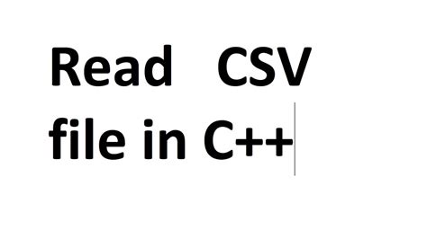 C Tutorial Reading From A CSV File Fstream YouTube