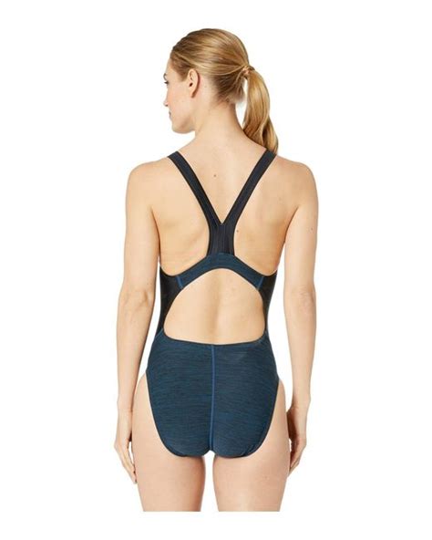 Lyst Speedo Heather Quantum Splice One Piece Green Womens Swimsuits One Piece In Blue