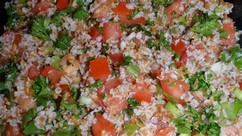 Bulgur Wheat Salad With Tomato And Cucumber Recipe Food