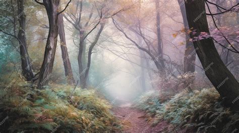 Premium AI Image | Forest wallpaper background in pastel colors Generative AI