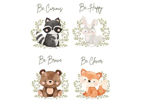 Woodland Animal Nursery Print - Etsy