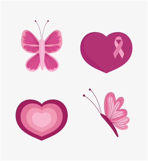 Premium Vector Breast Cancer Awareness Month Pink Ribbon Heart Love