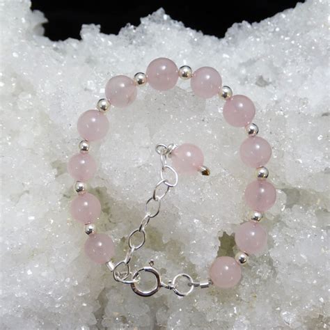 Pulsera De Ni A Cuarzo Rosa Y Plata El Taller De Los Minerales