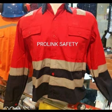 Jual Seragam Baju Safety Merah Kombinasi Dongker Scotlight Cm Doble