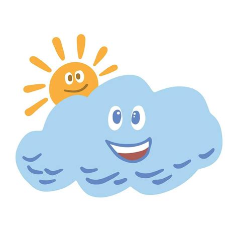 Cute Cloud with Sun illustration ,good for graphic design resources ...