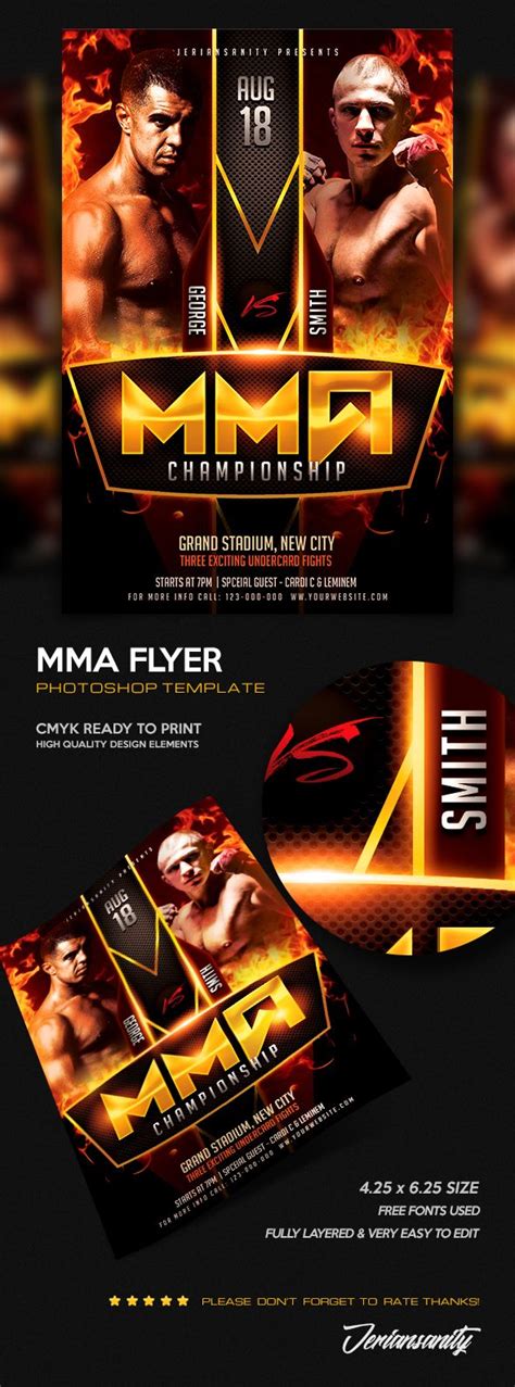 Mma Fight Flyer Flyer Template Mma