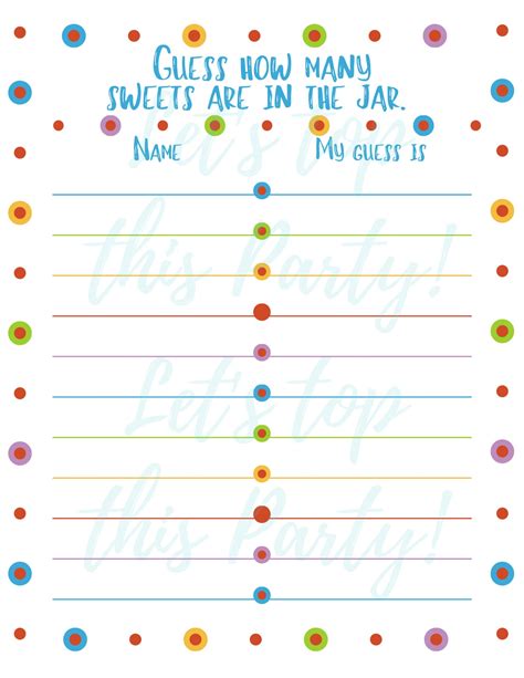 Free Printable Guess How Many Sweets In The Jar Template