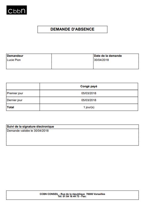 Gestion Demandes D Absence Documentation Des Solutions VSA Et VSP