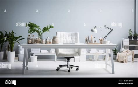 Scandinavian Style Modern Home Office Interior Stock Photo - Alamy