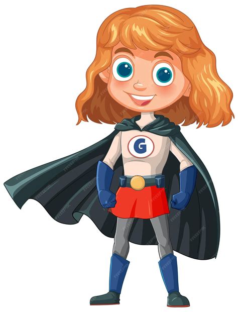 Free Vector Superhero Girl In Costume Vector Illustration