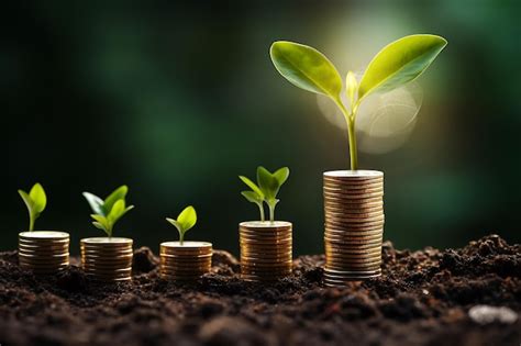 Premium Ai Image Growing Money Plant On Coins A Seedling Growing On A