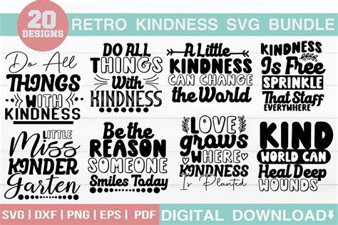 Retro Kindness Svg Bundle Graphic By Svgwow Creative Fabrica