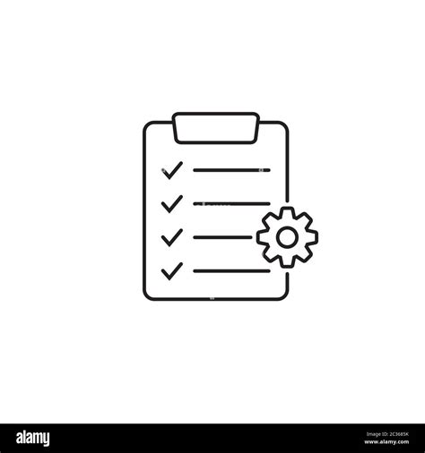 Clipboard With Gear Isolated Icon Technical Support Check List Icon