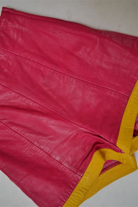 Vintage Pink Leather Shorts Hot Pants Leather Short Shorts By Etsy