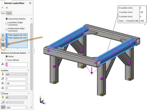 Solidworks Simulation Remote Load Mass For Beams