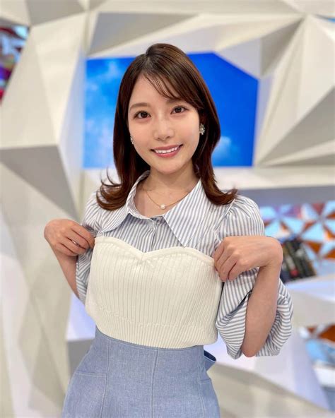 フジテレビ「めざまし8」さんのインスタグラム写真 フジテレビ「めざまし8」instagram 「 ･･⋈･ ･･ 🐧紅色💙日記🐧･･⋈･ ･･ きょうの紅pは🎀💠 ストライプ