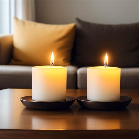 Premium Ai Image Two Candles On A Table