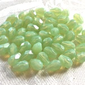 Lot Of X Mm Translucent Light Mint Opal Green Teardrop Etsy