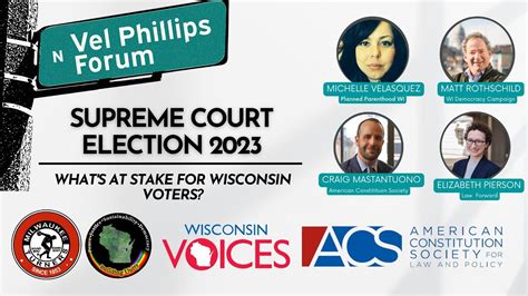 Supreme Court Election 2023 Whats At Stake For Wisconsin Voters A Vel Phillips Forum Youtube