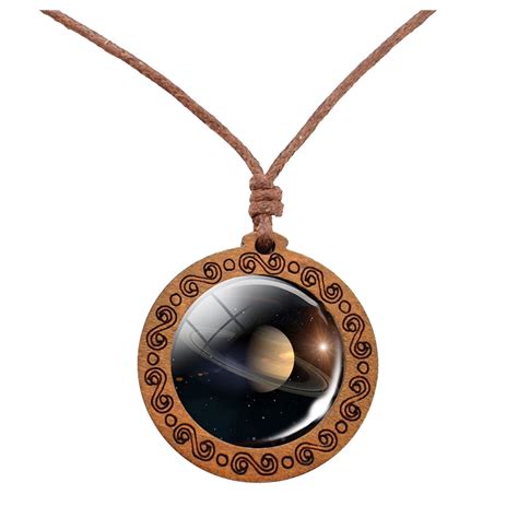 Eight Planets Necklace Pendent Double Sided Glass Ball Universe Galaxy