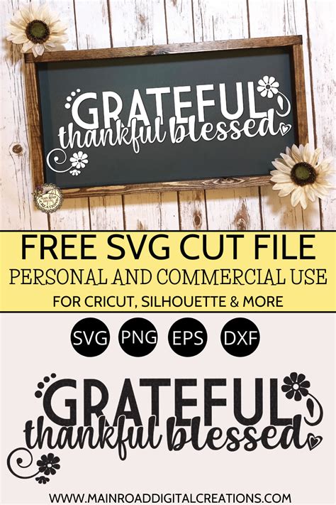 Free Grateful Thankful Blessed Svg For Cricut Free Svg For Cricut