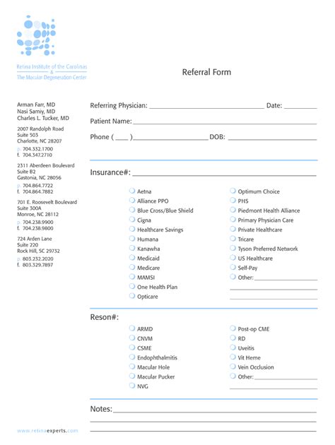 Fillable Online Referral Form The Macular Degeneration Center Fax Email