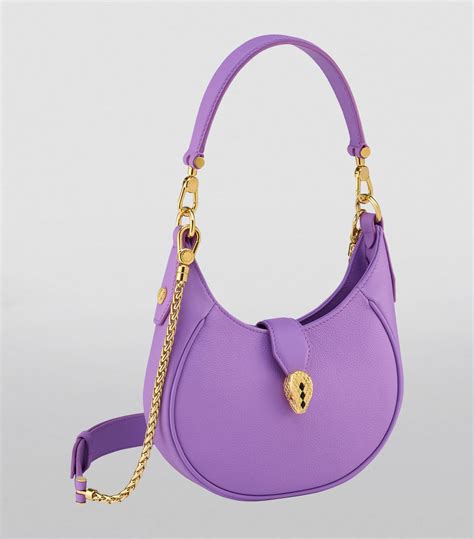 Womens Bvlgari Purple Mini Leather Serpenti Ellipse Shoulder Bag